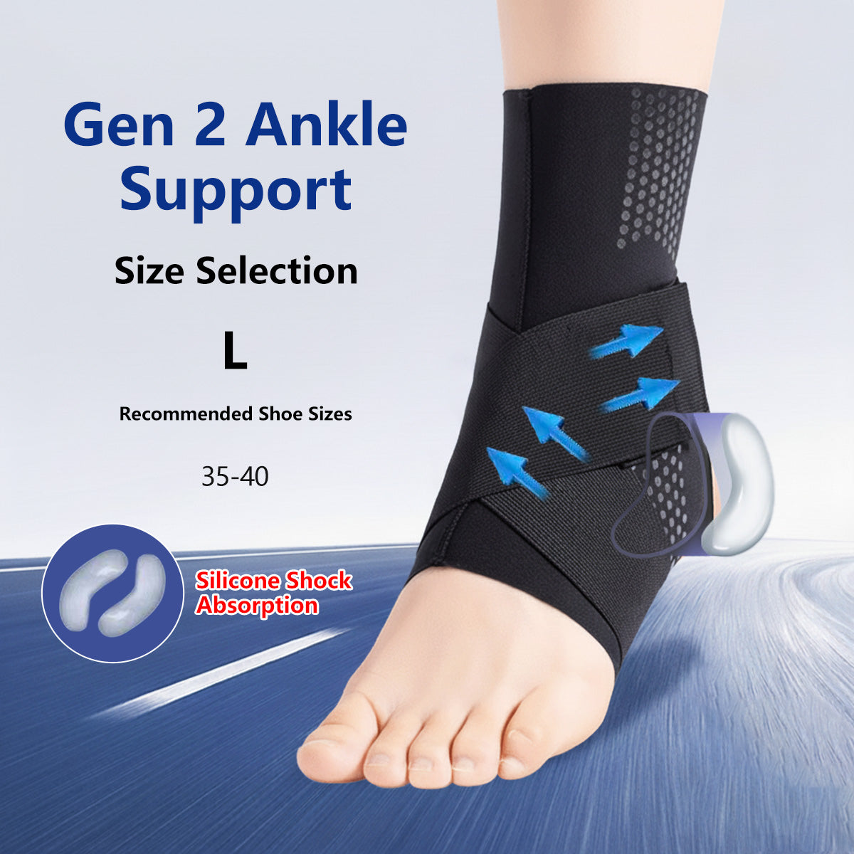 JOMO Ankle Brace Support Sprain Protection Ultra-Thin 0.1mm Straps Wear with Shoes Lightweight