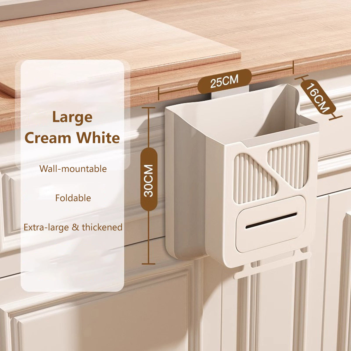 2-in-1 Hanging Foldable Garbage Bin 4L Dry and Wet Bins Garbage Bin Dust Bin Trash Can Rubbish Bin