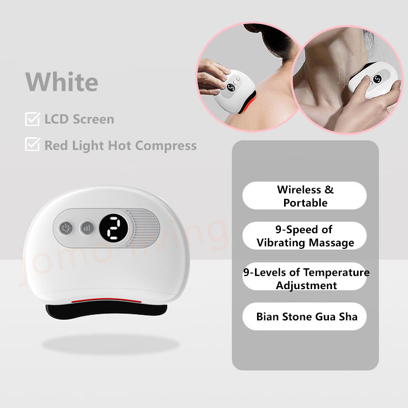 Electric GuaSha Meridian Brush Scraping Face Slimming Massage Vibration & Hot Compress Vday Gift Idea