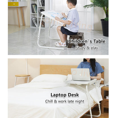 Height Adjustable Table Folding Computer Desk Multi-Purpose Side Table Bed Table