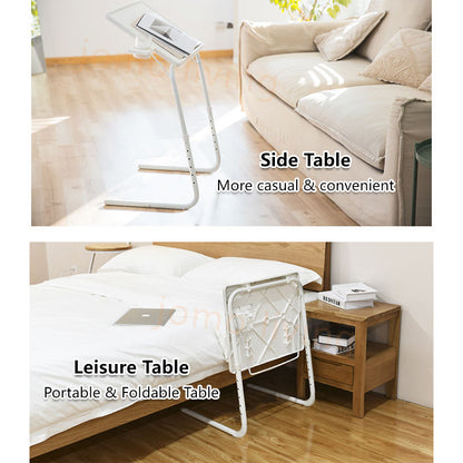 Height Adjustable Table Folding Computer Desk Multi-Purpose Side Table Bed Table
