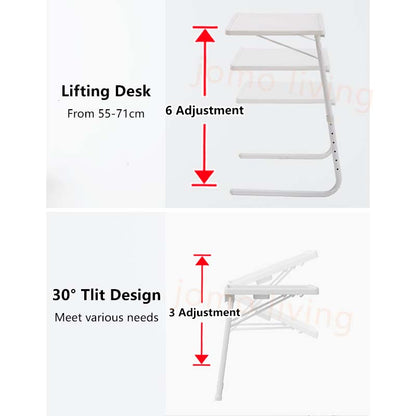 Height Adjustable Table Folding Computer Desk Multi-Purpose Side Table Bed Table