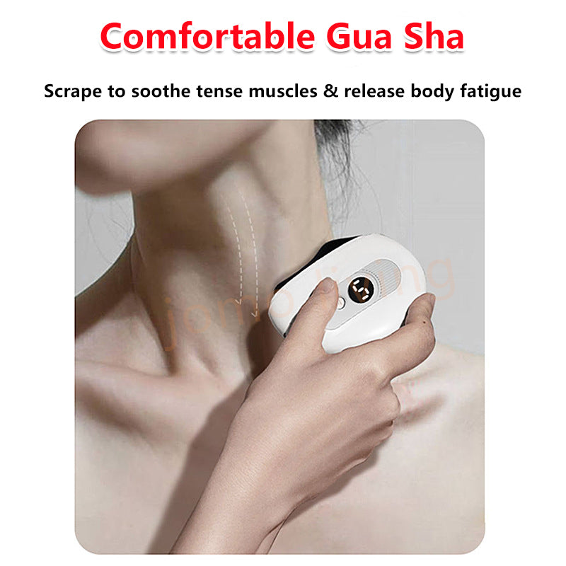 Electric GuaSha Meridian Brush Scraping Face Slimming Massage Vibration & Hot Compress Vday Gift Idea