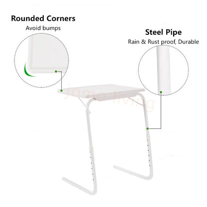 Height Adjustable Table Folding Computer Desk Multi-Purpose Side Table Bed Table