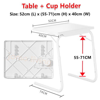 Height Adjustable Table Folding Computer Desk Multi-Purpose Side Table Bed Table