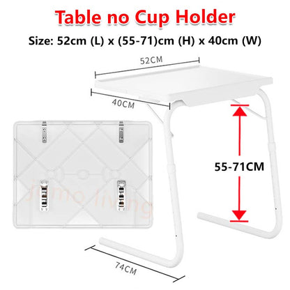 Height Adjustable Table Folding Computer Desk Multi-Purpose Side Table Bed Table