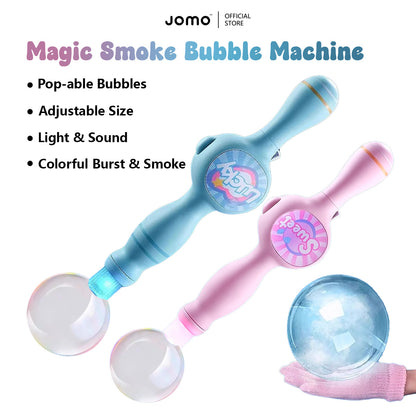 Magic Smoke Bubble Machine with LED Automatic Bubble Blower Toy for Kids