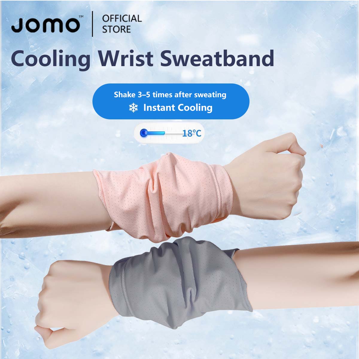 Cooling Wrist Sweatband Ice-Feel Sports Armband Quick-Dry Sweat Absorbing Band Running Gym Yoga