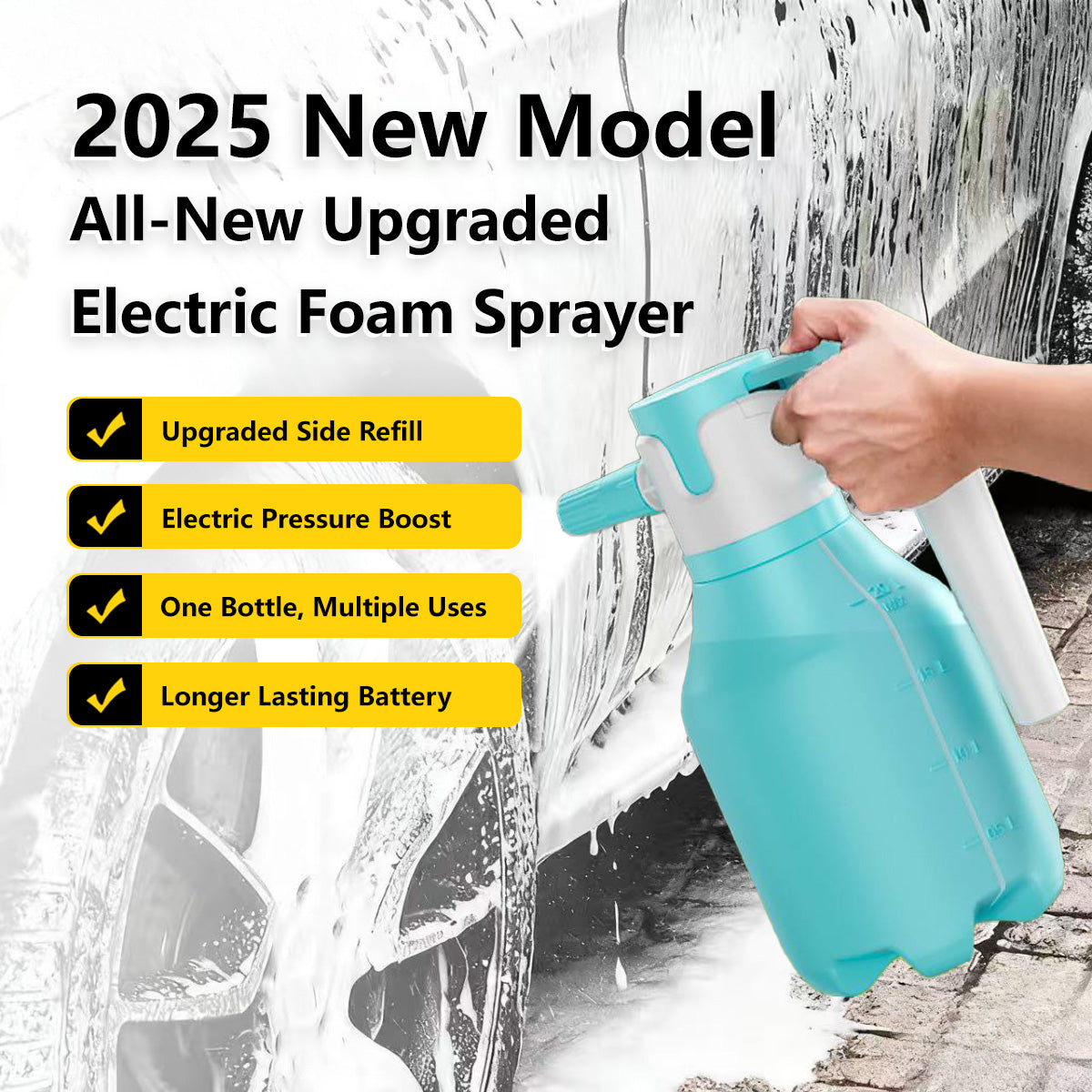 Car Wash Snow Foam Sprayer Bottle High Pressure Foam Spray Manual Air Pressure Garden Watering Car