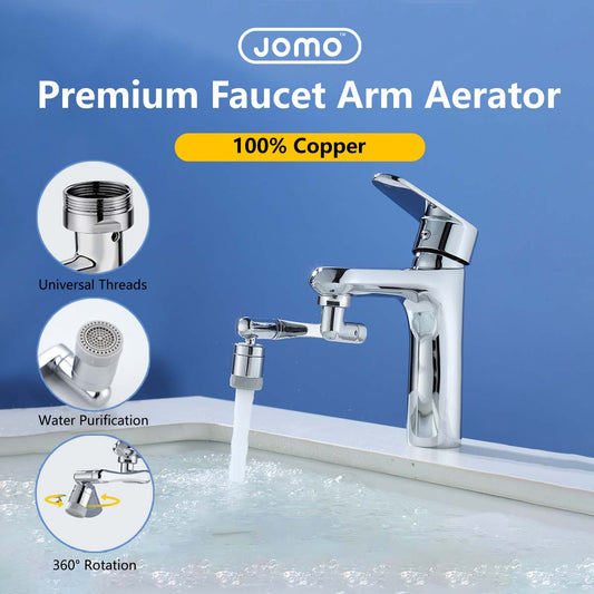 Faucet Arm Aerator Rotatable Triple Rotation Water Purification Filter Universal Threads Copper