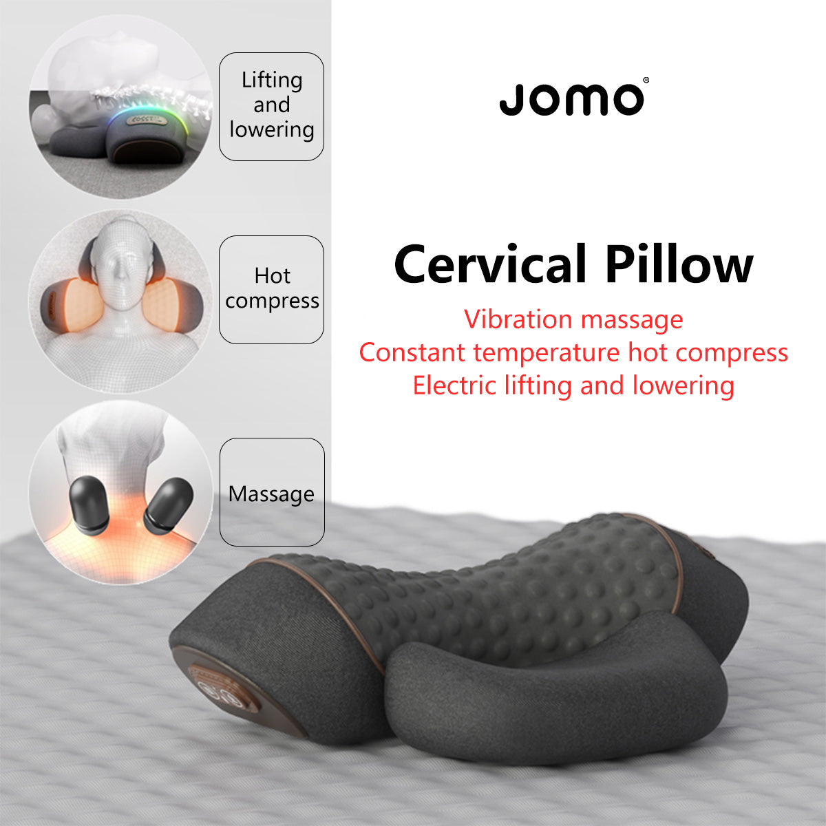 JOMO Cervical Pillow with Massage + Hot Compress