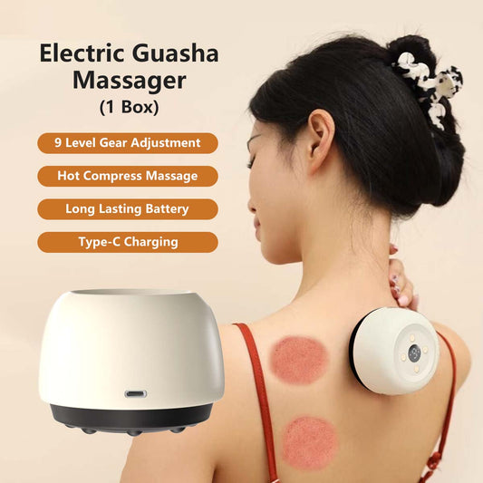 Portable Electric Guasha Massage 8 Level Gear Adjustment Type-c Charging Lightweight Hot Compress Massager