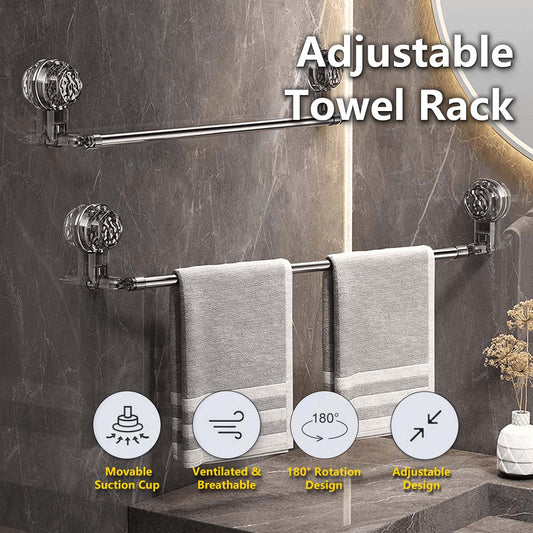Adjustable Towel Rack   – Drill-Free, 180° Rotating, Adjustable Wall-Mounted, Strong Suction, Space-Saving