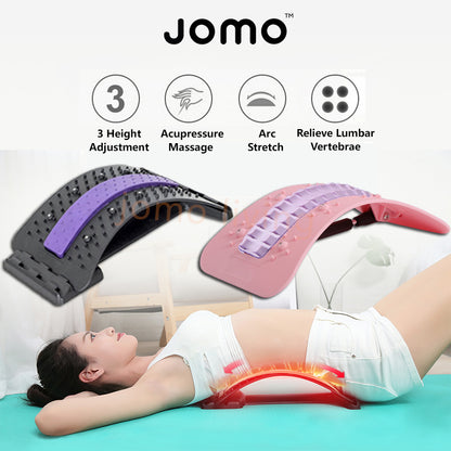 Electric Lumbar Massager Back Pain Warm Hot Compress Waist Cushion Lumbar Stretcher