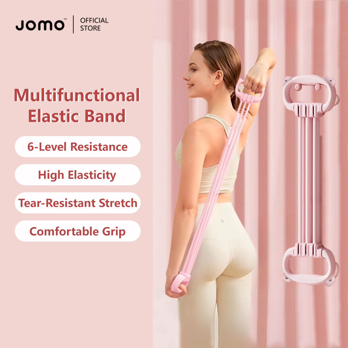 Multifunctional Elastic Band 6-Level Resistance Adjustable Bands Full Body Sculpting Yoga Pilates and Fitness