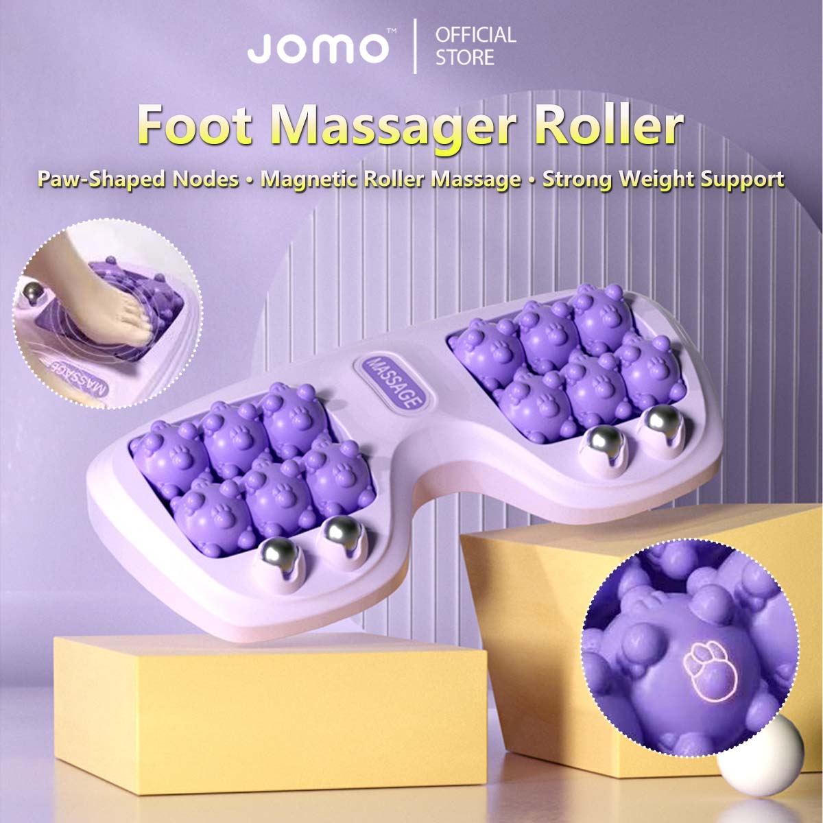 Foot Massager Roller Cat Paw Nodes Magnetic Reflexology Massage Relieve Stress Improve Circulation