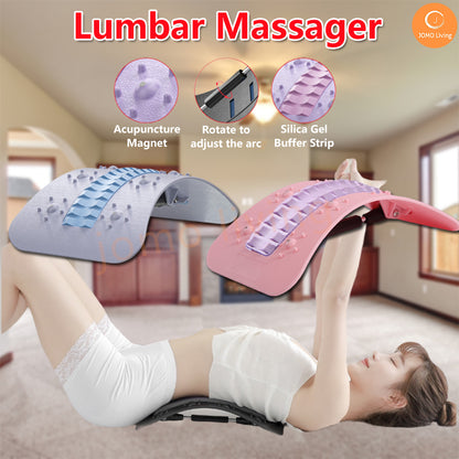 Electric Lumbar Massager Back Pain Warm Hot Compress Waist Cushion Lumbar Stretcher