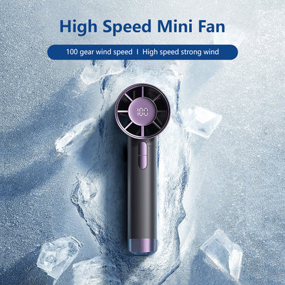 Portable Handheld Fan Strong Wind 100 Gear Wind Speed Compact Travel Fan