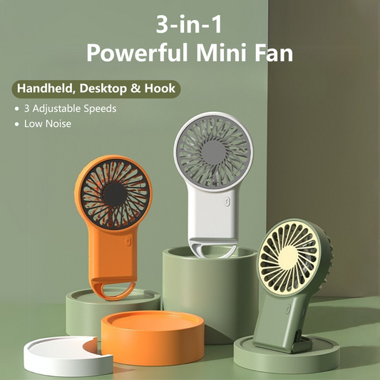 ✅SG Ready Stocks✅ 3-in-1 Powerful Mini Fan Built-in Hook Portable Mini Fan Handheld Fan Desktop Fan Turbo Fan Air Cooler