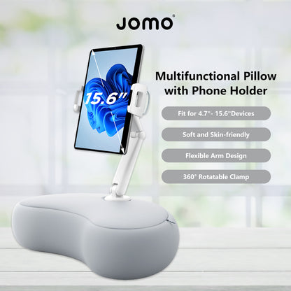 Multifunctional Pillow with Phone Holder Tablet Holder Flexible Arm Design 360° Rotatable Clamp