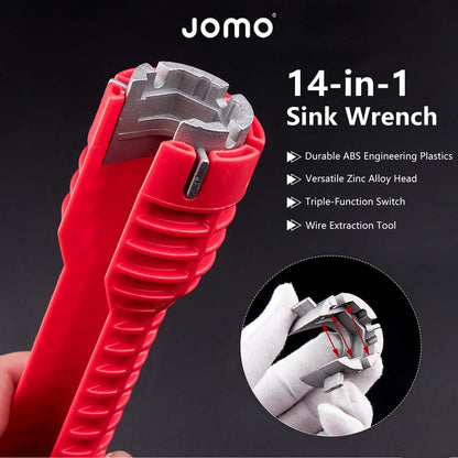 Jomo 14-in-1 Sink Wrench Multipurpose Sink Pipe Plumbing Tool