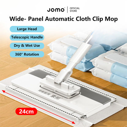 Wide-Panel Automatic Cloth Clip Mop 90–135cm with 2 Mop Pads