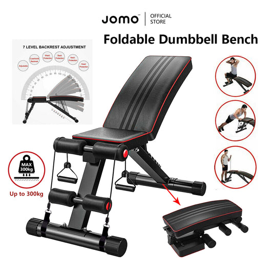 Foldable Dumbbell Bench Adjustable Strength Training Full Body Workout Incline Gym Abs Training