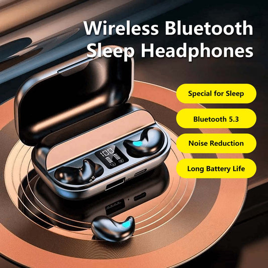 Wireless Bluetooth Sleep Headphones Invisible Earbuds with Noise Cancelling HiFi Sound Quality Ultra-Long Battery Sleep Friendly