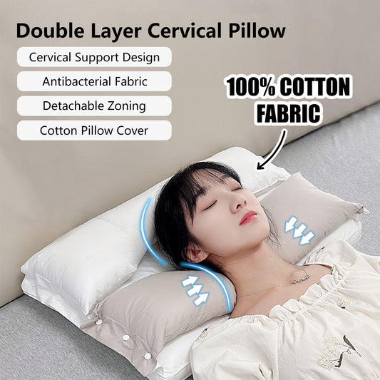 Double Layer Cervical Pillow Detachable Multi-Purpose Neck Support Pillow