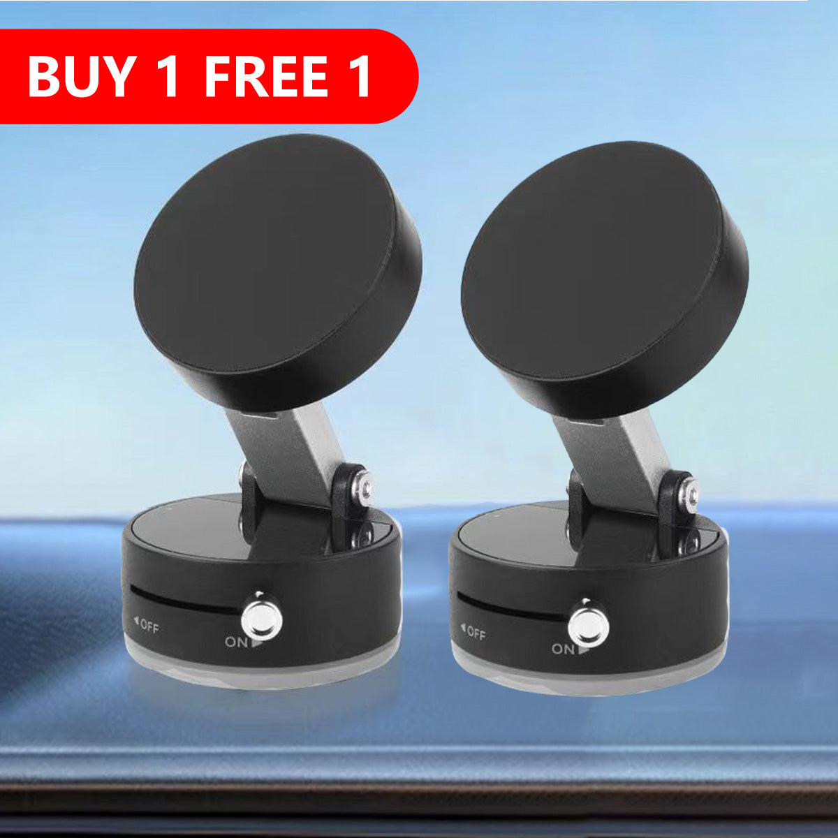 360° Adjustable Magnetic Vacuum Phone Holder Adjustable Angle Foldable Strong Vaccum Magnet Works For Any Surface
