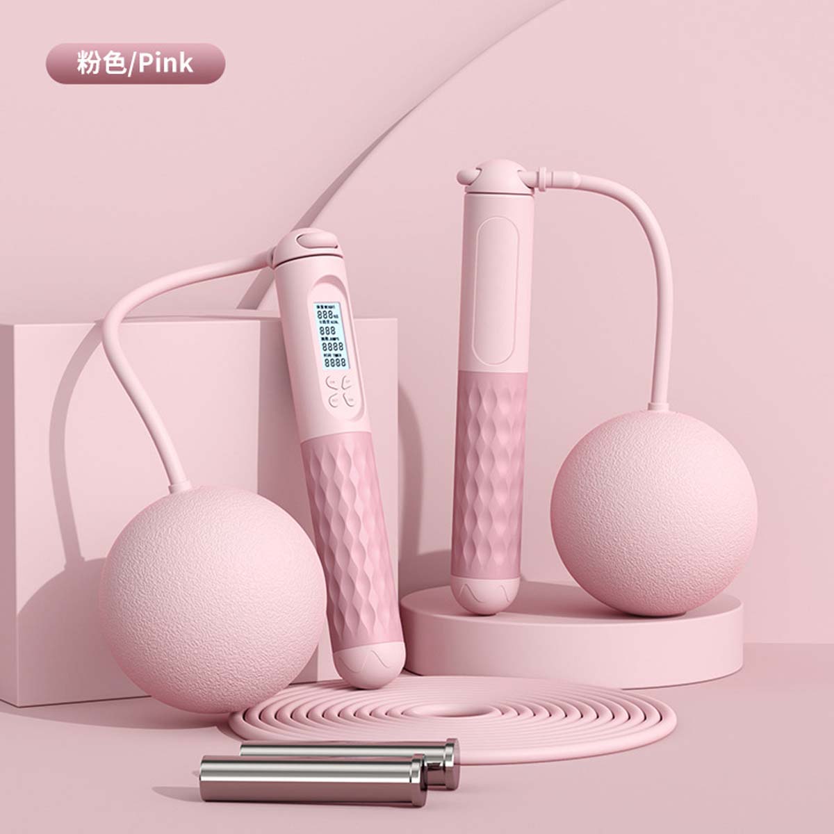 【SG Ready Stocks】Smart Digital Skipping Rope Countdown and Timer Features Weight Blocks and Adjustable Rope Length