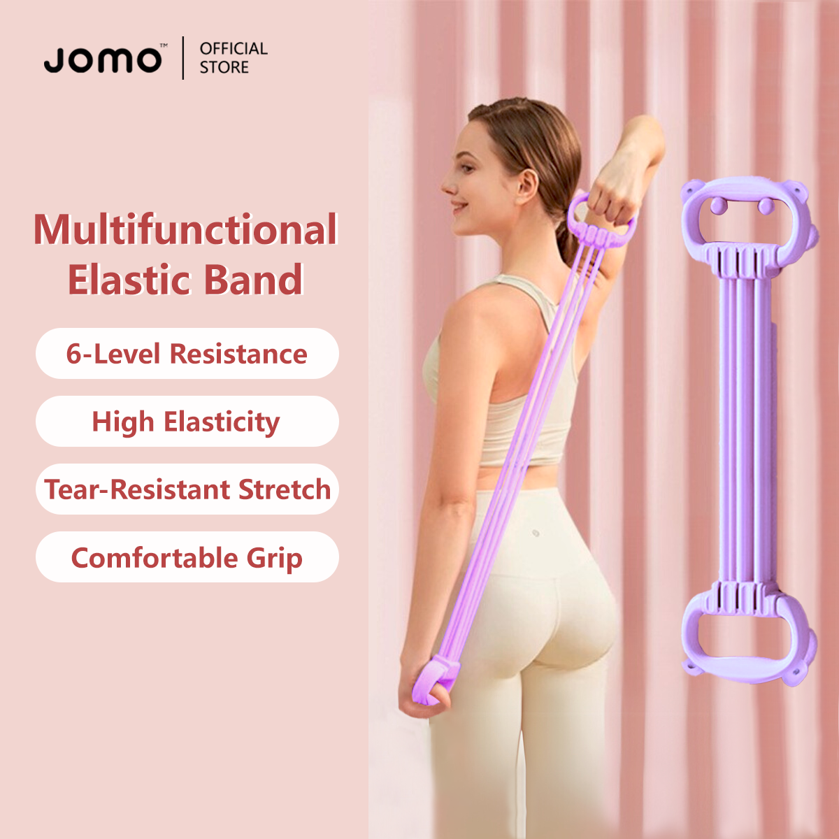 Multifunctional Elastic Band 6-Level Resistance Adjustable Bands Full Body Sculpting Yoga Pilates and Fitness