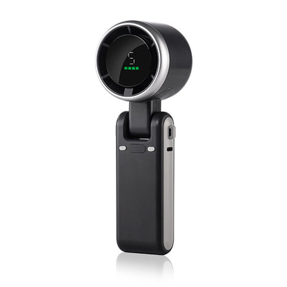 Foldable LCD Display Fan 5 Speeds, Rechargeable Lightweight Hands-Free