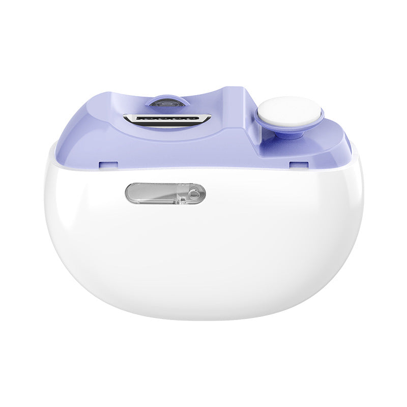 Electric Nail Clipper Trimmer & Polisher LED Light Dual Speed Type-C Rechargeable Multifunction Manicure