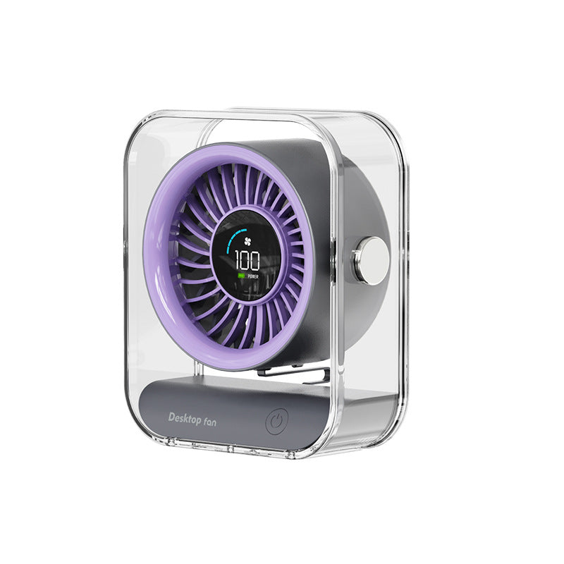 Rechargeable Desktop Fan 7-Blade Tornado Fan Ultra-Powerful Desktop Fan Long Range Cooling Wide Airflow Low Noise