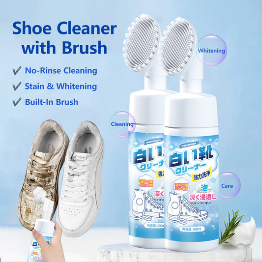Shoe Cleaner with Brush White Shoe Dry Cleaner Stain Removal Shoe Whitening & Care (200ml)