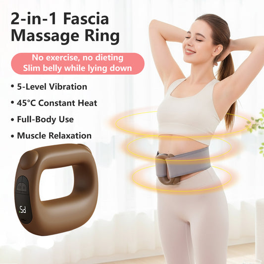 JOMO 2-in-1 Fascia Massage Ring Heat Compress Hands-Free Vibrating Deep Muscle Relaxer