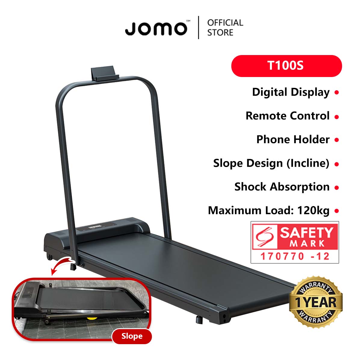 Foldable Treadmill Mini Running Walking Pad Home Gym Fitness Machine