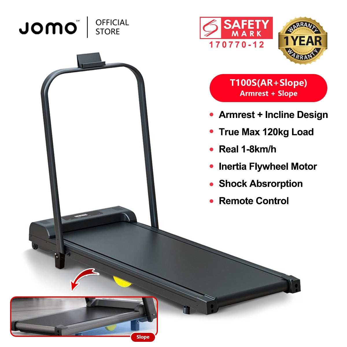 Foldable Treadmill Mini Running Walking Pad Home Gym Fitness Machine