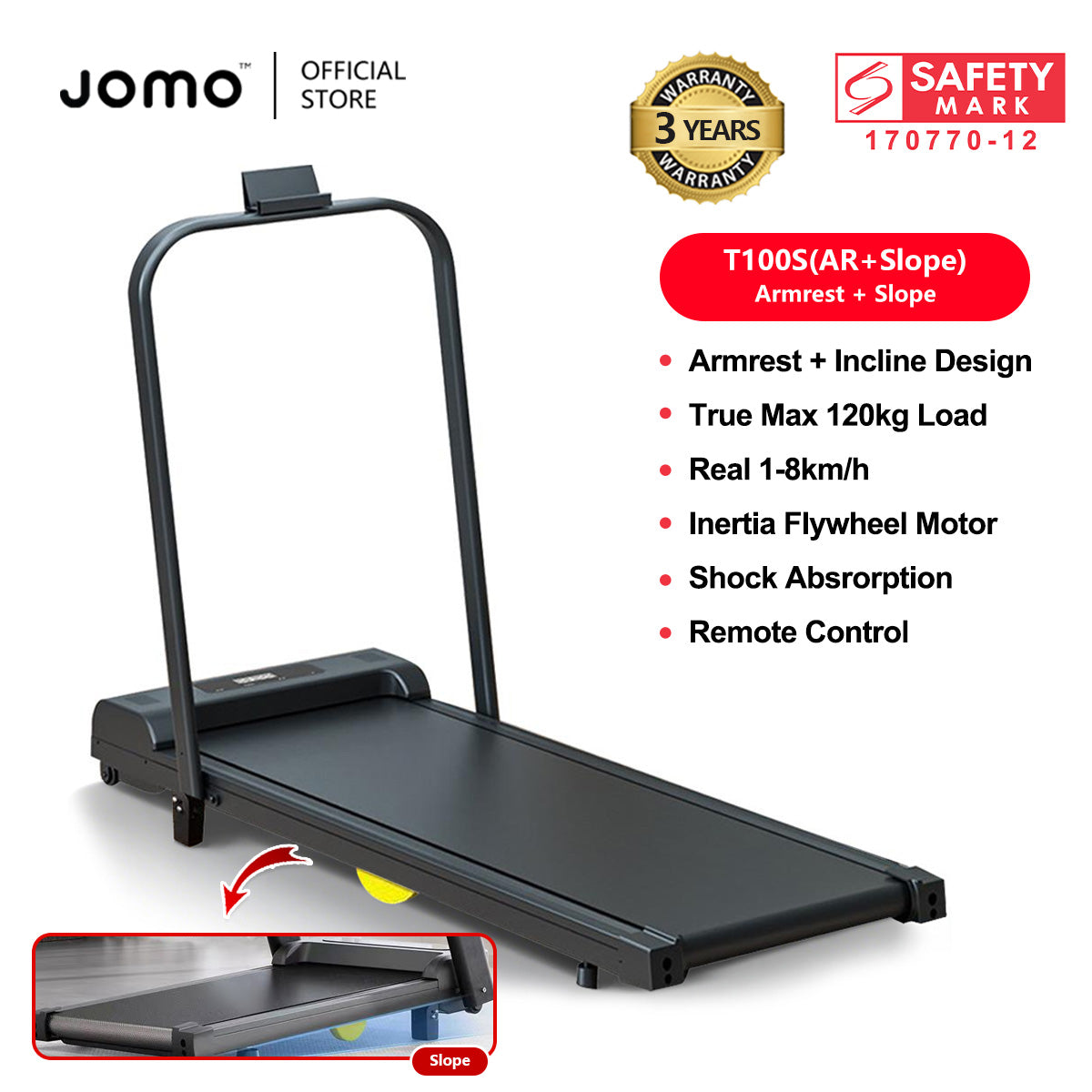 Foldable Treadmill Mini Running Walking Pad Home Gym Fitness Machine