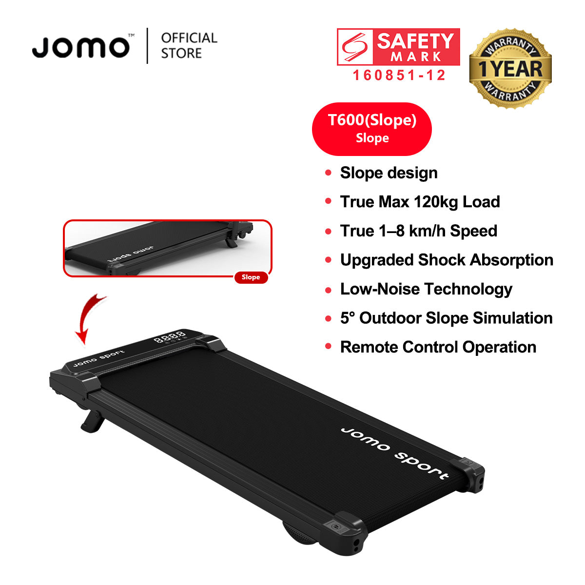 New Treadmill with Slope Design + Upgraded Shock Absorption Low Noise Indoor Treadmill