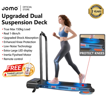 JOMO Foldable Treadmill Upgraded Dual Suspension Deck Treadmill