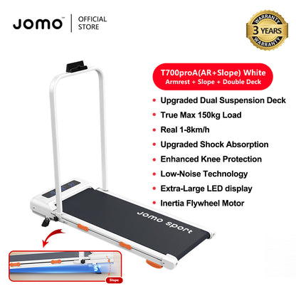 JOMO Foldable Treadmill Upgraded Dual Suspension Deck Treadmill