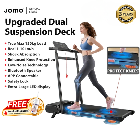 JOMO Foldable Treadmill 150kg Load Quiet Running Home Gym Incline
