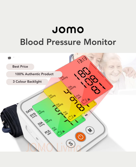 Upper Arm Digital Blood Pressure Monitor Sphygmomanometer  3 Color Backlight Indicators Free Storage Pouch