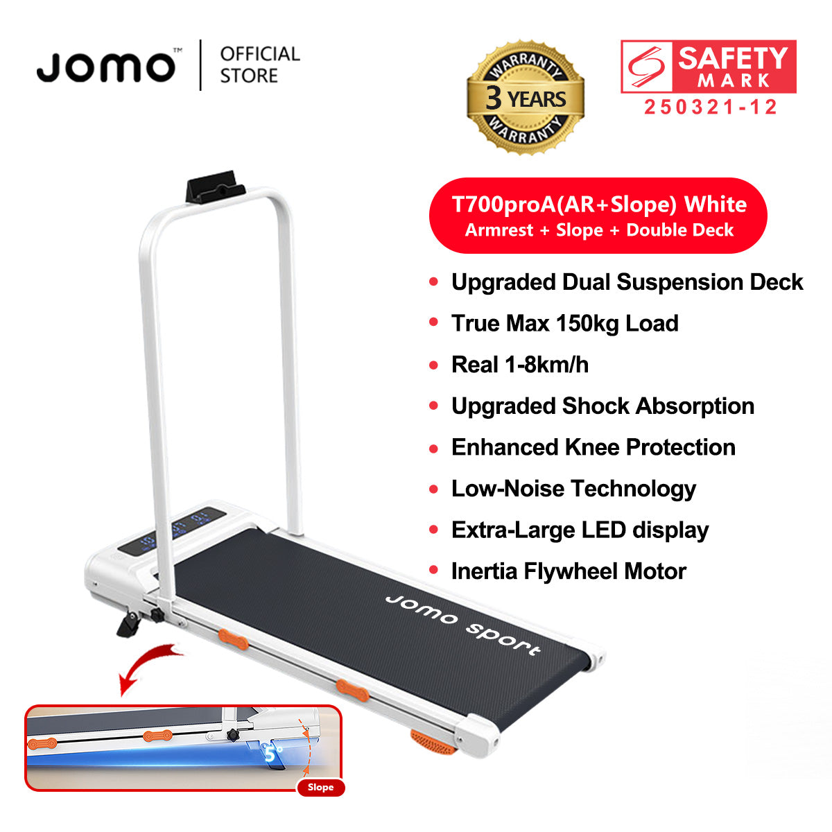 Foldable Treadmill Mini Running Walking Pad Home Gym Fitness Machine