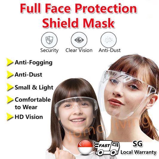 Kids Adults Solid Full Face Protection Shield Mask Acrylic Transparent 100% Anti Fog Face Shield Sheild