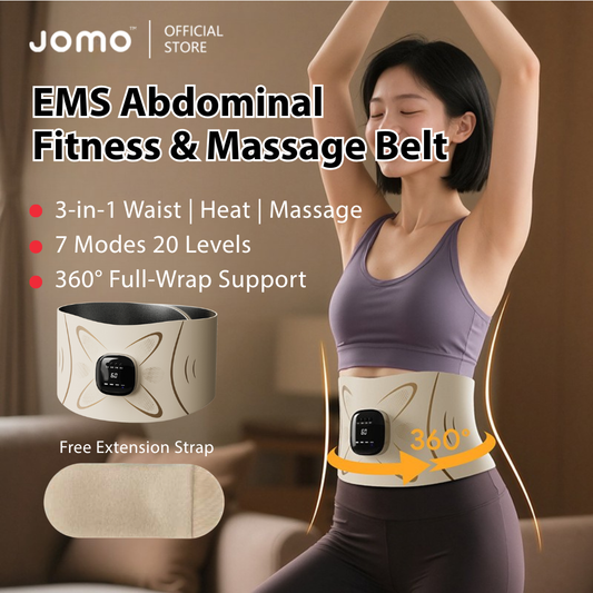 JOMO EMS Ab Waist Belt Heat Microcurrent Massage 8 Electrode Slim Breathable 腰部按摩仪 Gift