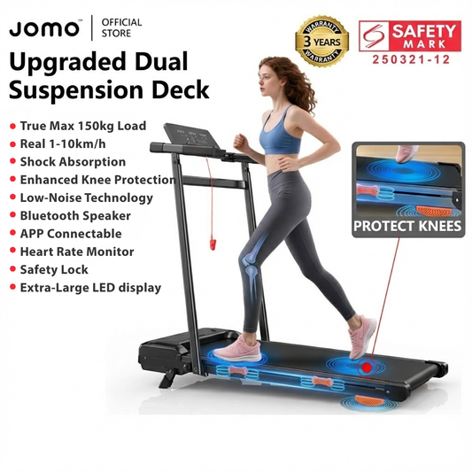 ✅2026 NEW✅JOMO Foldable Treadmill 150kg Load Quiet Running Home Gym Fitness Incline 跑步机