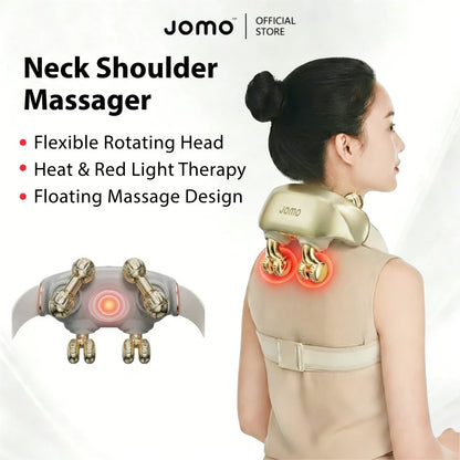 JOMO Neck Shoulder Massager Red Light Heat Therapy 6-Point Human Massage颈肩按摩仪 | JOMO Singapore